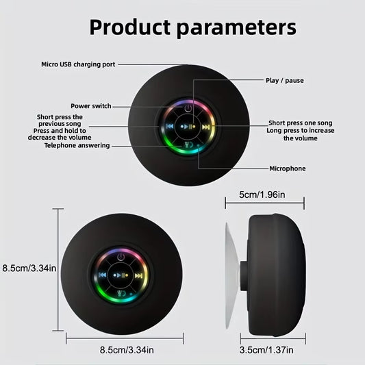 Echo LED Bathroom Waterproof Wireless LED Bluetooth Speaker